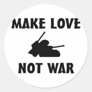 liefde niet oorlog ronde sticker