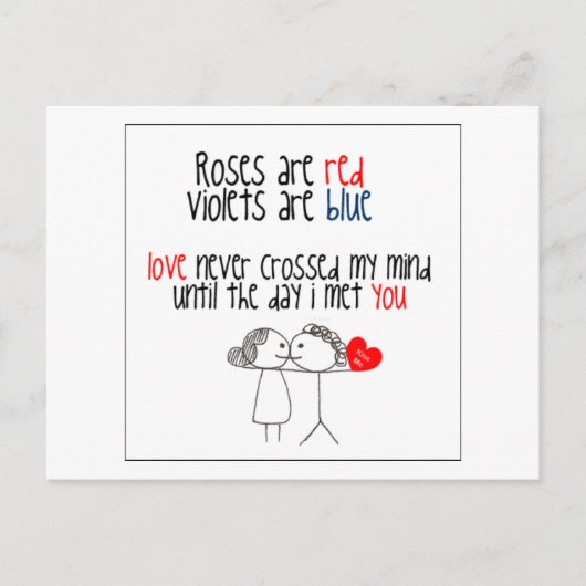Liefde nooit..tot de dag dat ik je ontmoette briefkaart (Voorkant)