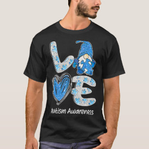 Liefde Noords Dwerg Puzzel Schattig Autisme Bewust T-shirt