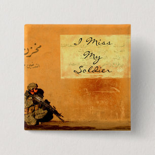 Liefde Nota over de militaire soldaat van de muur Vierkante Button 5,1 Cm