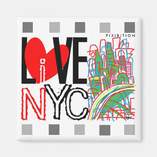 Liefde NYC & Live op NYC Square Magnet Magneet