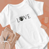 Liefde, O is aangepast hart foto Zwarte Script Romper