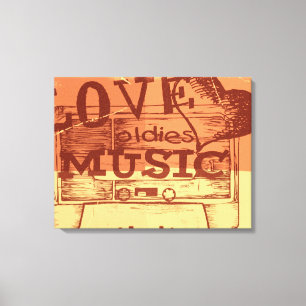  Liefde oldies muziek 2 Canvas Afdruk