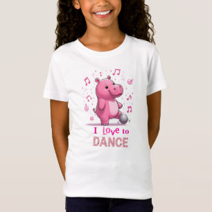 Liefde om Muzikale Nijlpaard te Dansen T-shirt