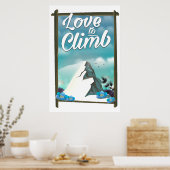 Liefde om  reisposter te beklimmen poster (Keuken)