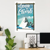 Liefde om  reisposter te beklimmen poster (Thuiskantoor)