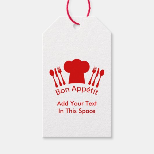 Liefde om te koken Chef Pet Bon Appetit Cadeaulabel (Voorkant)