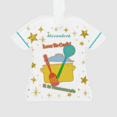 Liefde om te koken Kerstmis gouden sterren Ornament (voorkant)