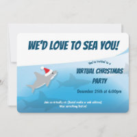 Liefde om Zee You Shark Blue Virtual Christmas Par