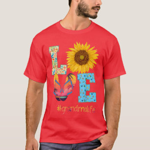 LIEFDE Oma Leven Flip Flops Zonnebloem Zomer Mot T-shirt