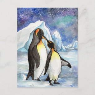 Liefde onder de sterren - Penguin Lovers Briefkaart