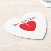 Liefde Onderzetter Rode Hart & Stippen (Gekanteld)