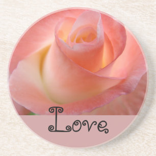 Liefde onderzetters Roze Roos Bloem Valentijnsdag