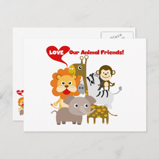 Liefde onze diervrienden briefkaart (Voorkant / Achterkant)