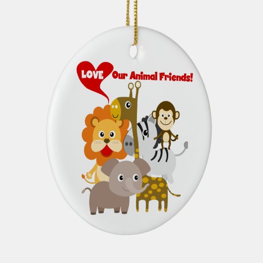 Liefde onze diervrienden keramisch ornament (Rechts)