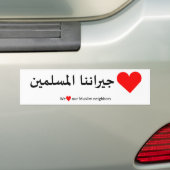 Liefde onze moslimburen bumpersticker (Op auto)