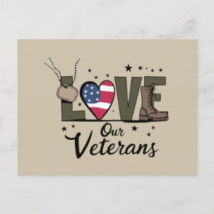Liefde Onze Veteranen Dag Trotse Militaire Veteraa Briefkaart