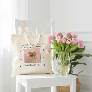 Liefde op de eerste blaf Gepersonaliseerde hond  Tote Bag