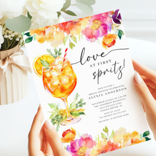 Liefde op de eerste Spritz Bruidsbruiloft Uitnodig Kaart