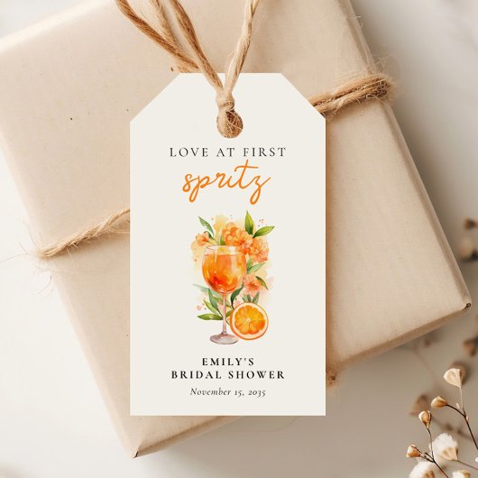 Liefde Op De Eerste Spritz Bruidsdouche Cadeaulabel