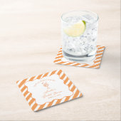 Liefde op de eerste Spritz Bruidsfeest Italiaanse Vierkante Kartonnen Onderzetter (Insitu)