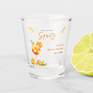 Liefde op de eerste Spritz Cocktail Oranje Bruidsf Shot Glas