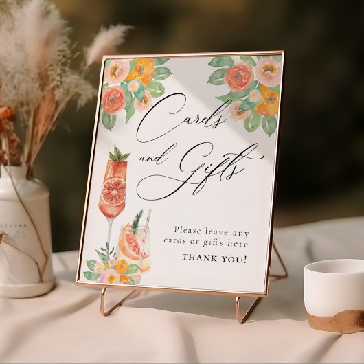 Liefde op de eerste Spritz heldere cocktailkaarten Poster