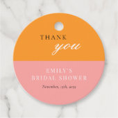 Liefde op de eerste Spritz Moderne Bruidsdouche Bedankjes Labels (Voorkant)