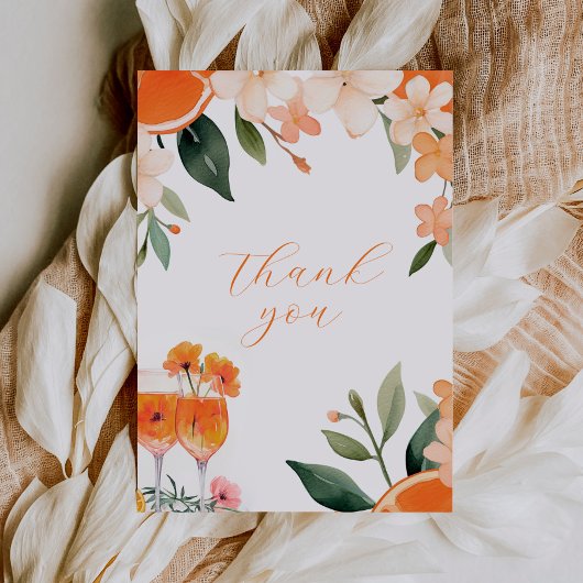 Liefde op de eerste Spritz Moderne Bruidsdouche Bedankkaart