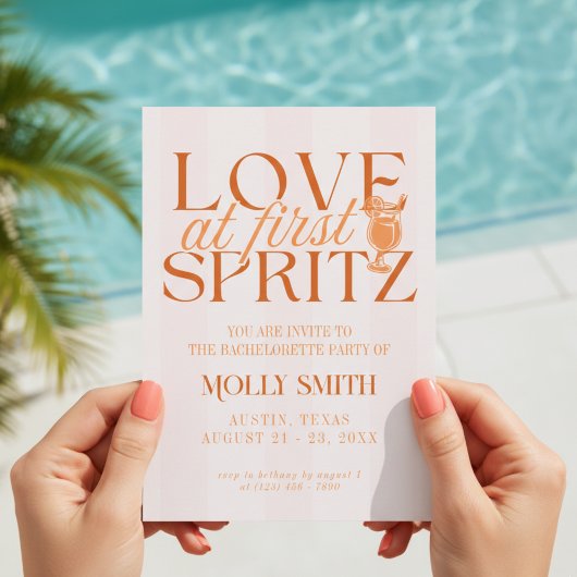 Liefde op de eerste Spritz vrijgezellenfeest Kaart