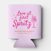 Liefde op eerste Spritz roze Sinaasappel Bachelore Blikjeskoeler (Achterkant)