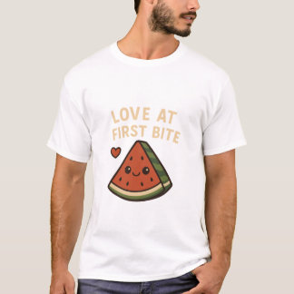 Liefde Op Het Eerste Beet Mooie Watermeloen Grappi T-shirt