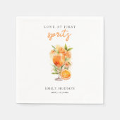 Liefde Op Het Eerste Bruisende Bruiloftsfeest Servet (Voorkant)