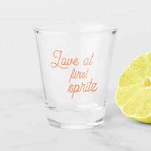 Liefde Op Het Eerste Bruisende Bruiloftsfeest Shot Glas
