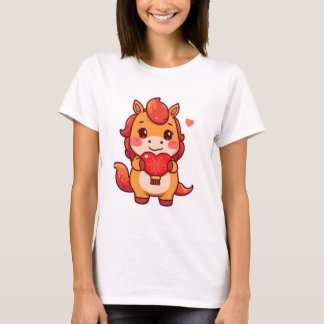 Liefde op het eerste galop Vuurpaard Valentijn Chi T-shirt
