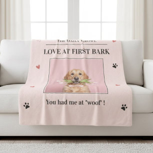 Liefde Op Het Eerste Geblaf Gepersonaliseerde Hond Sherpa Deken