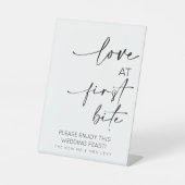 Liefde Op Het Eerste Gezicht Eettafel Reclamebord Met Voetstuk (Voorkant)