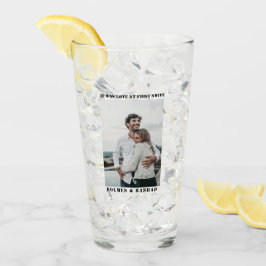 Liefde op het eerste gezicht paar Valentijnsdag Glas