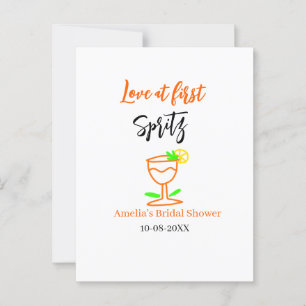 Liefde op het eerste glas orange zwarte bruidsfees briefkaart