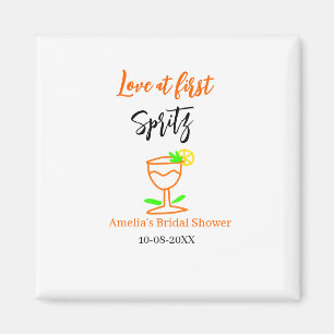 Liefde op het eerste glas orange zwarte bruidsmeis magneet