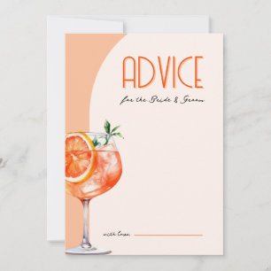Liefde op het Eerste Spritz Advieskaart Bruidsfees Kaart