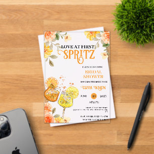 Liefde op het Eerste Spritz Bloemencocktail Bruids Acryl Uitnodigingen