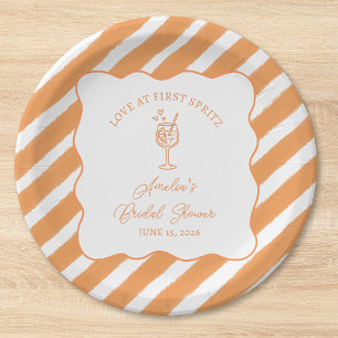 Liefde op het Eerste Spritz Bruidsdiner Italiaans Papieren Bordje