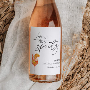 Liefde Op Het Eerste Spritz Bruidsdiner Wijn Etiket