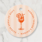 Liefde op het Eerste Spritz Bruidsfeest Bedankjes Labels (Voorkant)