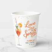 Liefde op het Eerste Spritz Bruidsfeest Papieren Bekers (Voorkant)