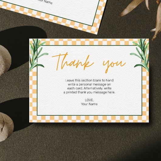 Liefde op het eerste Spritz Bruidsfeest Sinaasappe Bedankkaart