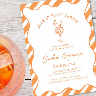 Liefde op het eerste Spritz Bruidsuitnodiging Ital Kaart