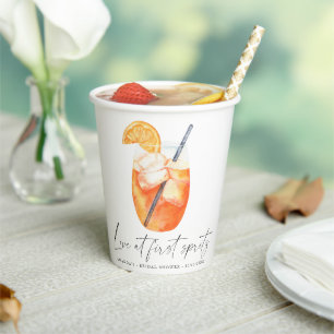 Liefde op het eerste spritz Bruidsuitnodiging Papieren Bekers