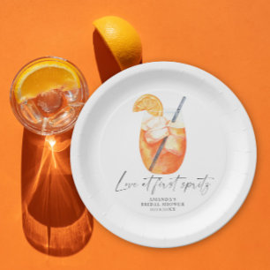 Liefde op het eerste spritz Bruidsuitnodiging Papieren Bordje